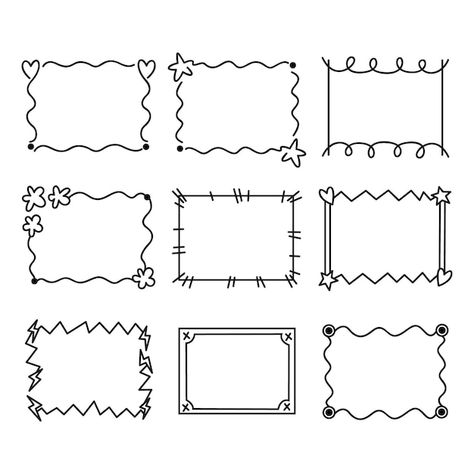 Hand drawn doodle frames collection | Premium Vector #Freepik #vector #doodle-frame #hand-drawn-frame #assortment #hand-drawn Small Flower Drawings, Frame Doodle, Picture Borders, Frame Drawing, Scrapbook Vintage, Doodle Borders, Creative School Project Ideas, Doodle Frame, Doodle Frames