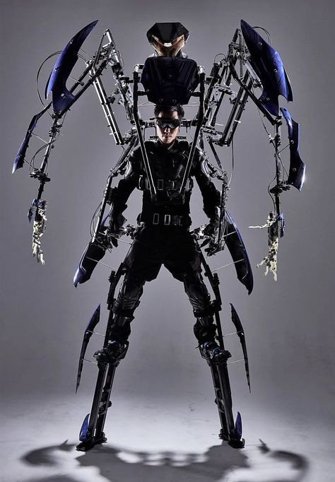 arrive by skeletonics is a 9-feet-tall kinetic exoskeleton Exoskeleton Suit, Robot Suit, Robot Technology, Humanoid Robot, Event Exhibition, A Robot, Body Armor, Armor Concept, Futuristic Design