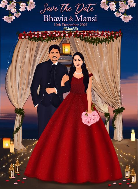 Reception Illustration Couple, Reception Caricature Indian, Reception Caricature, Cartoon Wedding Invitations, Wedding Illustration Card, Caricature Wedding Invitations, Cartoon Wedding, Couple Illustration Wedding, Bride And Groom Cartoon