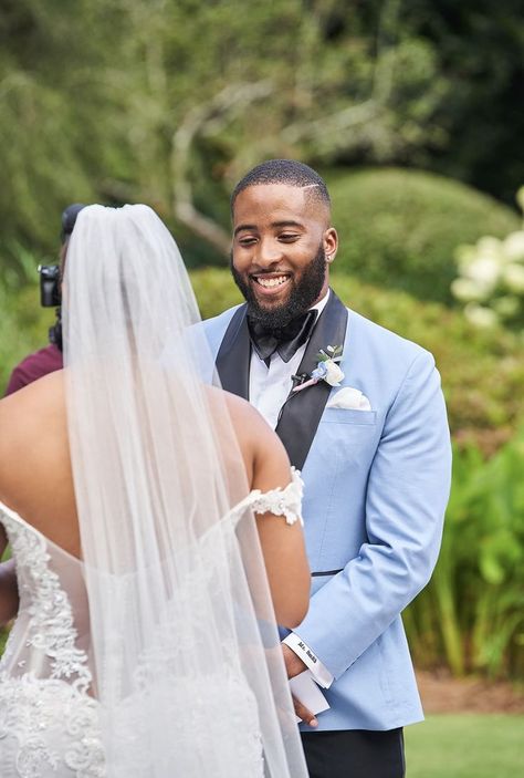 Light Blue Wedding Tux Groom, Baby Blue Tuxedo Wedding, Dusty Blue Tuxedo, Light Blue Tuxedo Wedding, Dusty Blue Suit Groom, White And Blue Tuxedo, Light Blue Groom Suit, Light Blue Tuxedo, Bespoke Tuxedo