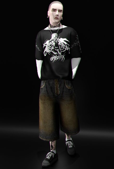 sʜɪʀᴛ ɢᴏᴛʜᴍᴏᴏɴ | Patreon Grunge Guy, Punk Guy, Sims 4 Cc Goth, Sims 4 Men Clothing, Goth Pants, Sims 4 Male Clothes, Rock Star Outfit, Punk Man, Alt Clothes