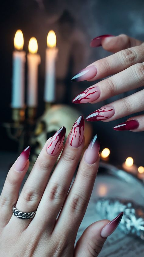 Get into the Halloween spirit with these eye-catching acrylic nails! Featuring a striking blood drip design, these nails are perfect for adding a spooky touch to your costume or simply celebrating the season. Pair them with a dark outfit for a look that’s both eerie and chic!
#octobernails #acrylicnails #halloweennails #nailsdesign #nailsinspiration Halloween Blood Splatter Nails, Splatter Nails, Dark Outfit, Blood Drip, Drip Design, October Nails, Drip Nails, Nails Halloween, Dark Outfits