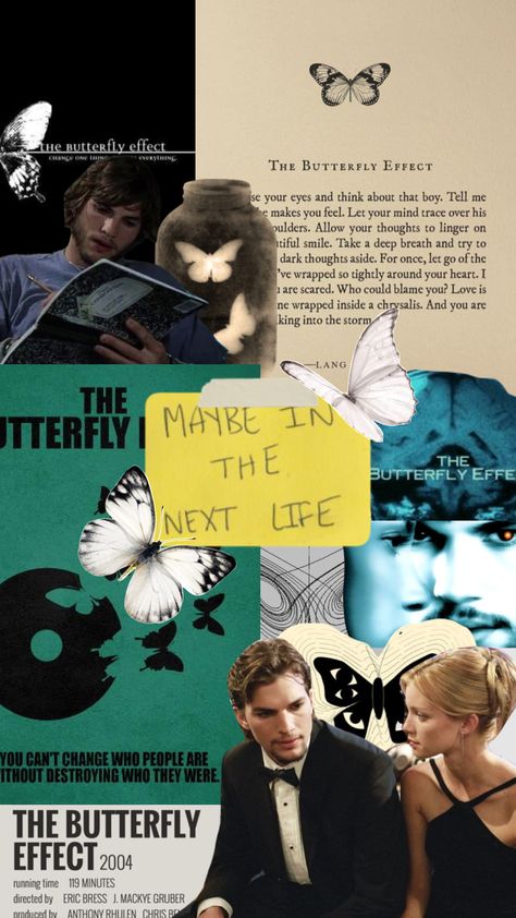 i love the butterfly effect #thebutterflyeffect #moodboard #vintage #aesthetic #collage #aesthetics #love #movie #movieedit The Butterfly Effect Wallpaper, The Butterfly Effect, The Butterfly Effect Movie, Butterfly Movie, Butterfly Effect Poster, Butterfly Aesthetic Collage, Butterfly Effect Film, Butterfly Effect Movie Poster, The Butterfly Effect Poster