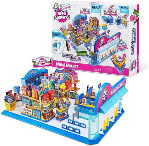 Amazon.com: 5 Surprise Mini Brands - Mini Mart Playset by ZURU (Series 4) Exclusive and Mystery Collectibles : Everything Else 5 Surprise Mini Brands, Mini Mart, Mini Brands, Mystery Minis, Cash Register, Shopping World, Brand Collection, Action Figure Accessories, Series 3