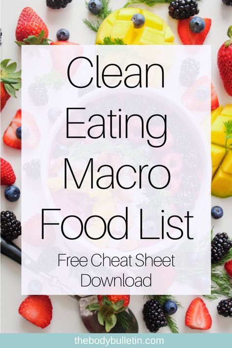 Clean eating macro food list for meal prep. Save time wondering what to eat by using this macro food list for planning our your meals for the work week. All the foods in this list are part of a healthy weight loss plan for women. High protein, high fiber foods will help you shred fat, stay full, and keep your energy levels high. Grab your macro food list cheat sheet and make grocery shopping a breeze! #macrofoods #macrofoodlist #mealprep #mealprepforweightloss #weightloss #healthyeating Micro Meal Plan, Protein Clean Eating, Food Macros Chart, Macro Meals For Beginners, Best Protein Meals For Women, Shred Meals For Women, Shredding Meals For Women, Macros Food Chart, Macro And Micro Meal Plan