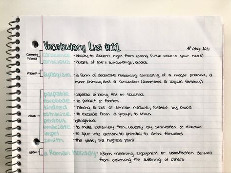 Vocabulary Notes Ideas Aesthetic, Vocab Words Aesthetic Notes, Vocab Aesthetic Notes, Sat English Notes, Aesthetic Notes Vocabulary, Vocabulary Aesthetic Notes, Sat Notes Aesthetic, Ap Lang Notes, Notes Aesthetic Vocabulary