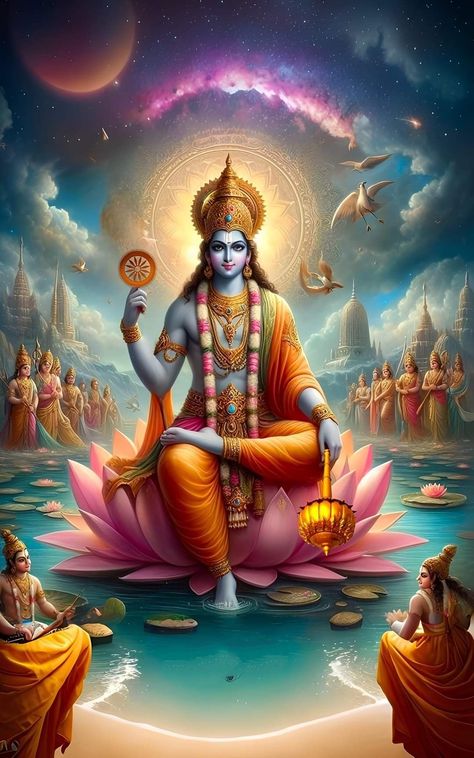 Narayana Lord Wallpaper, God Vishnu Images, Lord Vishnu Art, Narayana Lord, Lord Narayan, Vishnu God, Shree Krishna Wallpapers, Pictures Of Shiva, Roman Gods