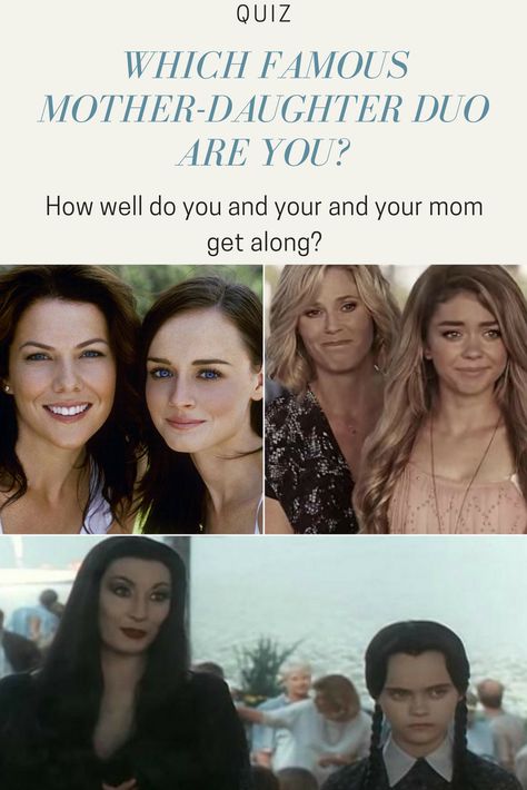 A mother-daughter relationship is one of the most special bonds in the world. How well do you and your mom get along? Take this quiz to find out which duo you guys are most similar to. Movies To Watch With Mom, Mother Daughter Movies, Silly Comics, Mom Quiz, Lorelai And Rory, Birthday Quiz, Random Quizzes, Small Foot Tattoos, Beach Words