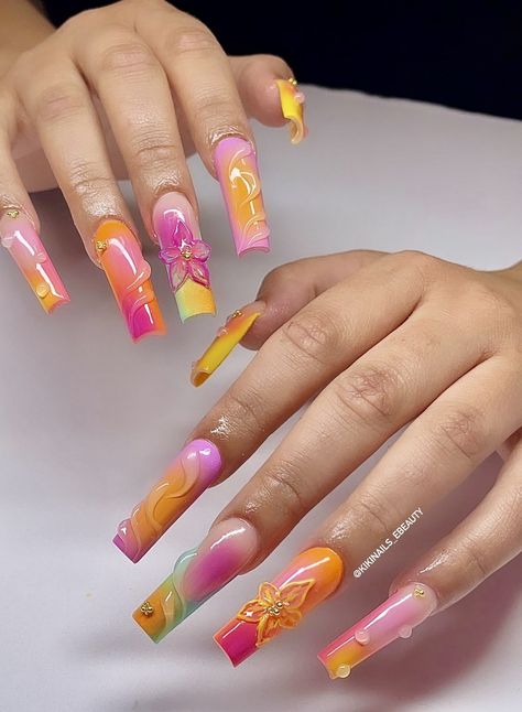 Diy Acrylic Nails, Nail Art Gel, Spring Nail Designs, Gel Nails Diy, Waste Of Time, Acrylic Nails Coffin Pink, Unique Acrylic Nails, Spring Nail, Fire Nails