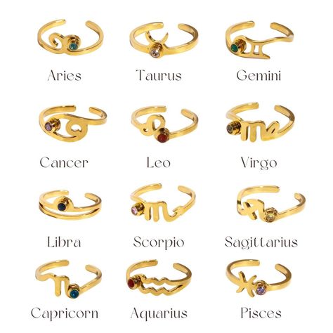 🌌🔮 Wear your sign with pride and let the stars guide you. Check out the link in bio and find your sign! ✨ #AstrologyRing Astrology Ring, Aries And Capricorn, Pisces And Capricorn, Scorpio And Capricorn, Libra Capricorn, Zodiac Rings, Sagittarius And Capricorn, Leo And Virgo, Virgo And Libra