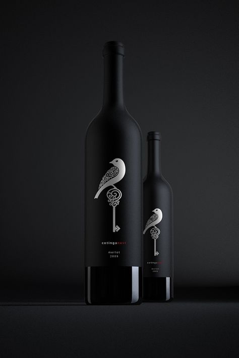 Cover design for Cotinga Nest Wine Luxury Wine Label, Black Wine Labels, Creative Wine Label, Wine Bottle Label Design, Botol Air, Wine Bottle Design, طابع بريدي, Bottle Label Design, Expensive Wine