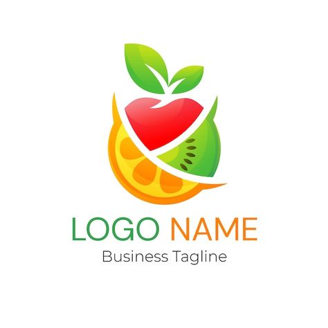 Fruit Logo Branding, Food Brand Logos, Fruit Logo, Logo Psd, Free Business Card Mockup, Business Card Maker, Flyer Maker, Card Banner, Presentation Template Free