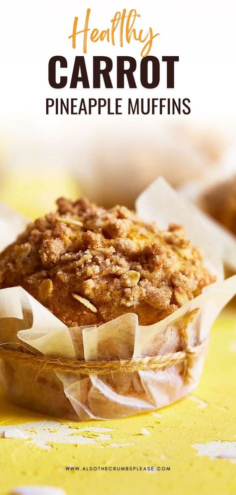 Discover our Healthy Carrot Pineapple Muffins recipe! Moist and flavorful muffins packed with shredded carrots, juicy pineapple, and wholesome ingredients. Enjoy a nutritious and delicious treat that's perfect for breakfast or anytime snacking. Muffins With Pineapple, Carrot Pineapple Muffins, Coconut And Banana, Carrot Cake Muffin Recipe, Easy Breakfast Muffins, Morning Glory Muffins Recipe, Pineapple Muffins, Carrot Muffin Recipe, Fall Muffins