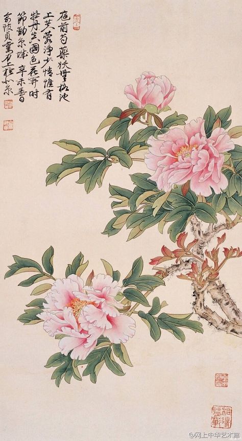 Asian Flowers, Chinese Flower, Korean Painting, Chinese Art Painting, Japanese Art Prints, Japon Illustration, Japanese Flowers, Korean Art, Japanese Painting