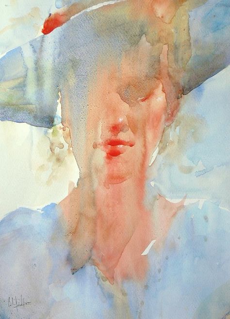 Abstract Portraits, Watercolor Face, Watercolor Architecture, Watercolor Lessons, Watercolour Inspiration, Figurative Artwork, Watercolor Painting Techniques, Holy Mary, Watercolor Landscape Paintings