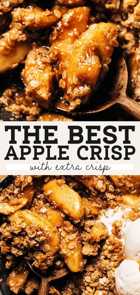 This is the BEST apple crisp recipe! It's perfectly sweetened with thick and jammy apples and extra crisp topping. It's also naturally gluten free with an almond flour and oat crumble topping. #applecrisp #applerecipe #apples #butternutbakery | butternutbakeryblog.com Mango Crisp, The Best Apple Crisp, Apple Crisp Topping, Oat Crumble Topping, Best Apple Crisp Recipe, Crisp Recipes, Easy Apple Crisp, Crisp Topping, Gluten Free Apple Crisp