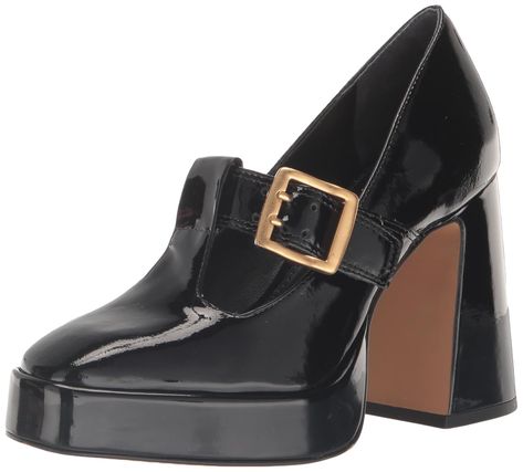 PRICES MAY VARY. Patent Leather Material Pump - Platform Slip On Closure Womens Heeled Loafers, High Heel Loafers, Fall Wardrobe Staples, Preppy Shoes, Expensive Shoes, Handbag Stores, Ralph Lauren Style, Boot Cuffs, Heeled Loafers