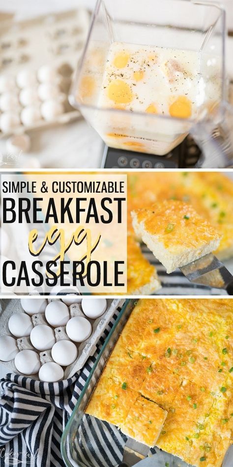 Customizable Breakfast Egg Casserole - Cooking With Karli Egg Casserole Recipes Easy, Easy Egg Bake, Easy Egg Casserole, Egg Bake Casserole, Breakfast Egg Bake, Brunch Casserole Recipes, Cooking With Karli, Breakfast Egg Casserole, Baked Eggs Recipe