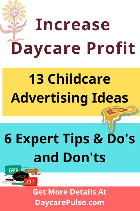 Upgrade your daycare strategy with our complete guide. Get 13 fantastic childcare ad ideas, nail 6 expert tips, and ace the importants Do's and Don'ts for a heartfelt daycare promotion. Start now to boost enrollments and connect with parents. Daycare Social Media Posts, Childcare Advertising Ideas, Daycare Advertising Ideas, Daycare Advertising, Daycare Enrollment Flyer, Daycare Policies And Procedures, Daycare Owner Tips, Childcare Flyers Home Daycare, Inhome Daycare