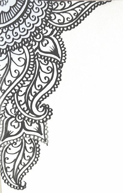 sketch for wedding invitation graphic | by HennaLounge Drawing Texture, Henne Tattoo, Jagua Henna, Architecture Sketches, Doodle Inspiration, Henna Patterns, Henna Mehndi, Henna Art, Zentangle Art