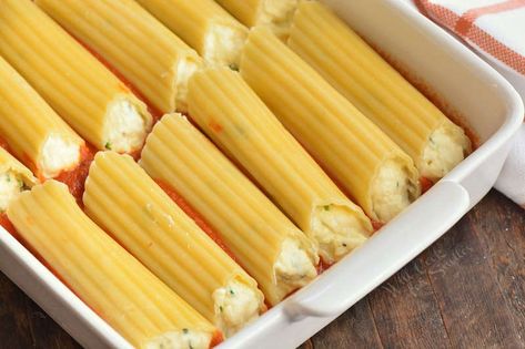 stuffed pasta tubes in sauce Stuffed Pasta Tubes, Stuffed Pasta Tubes Recipe, Easy Stuffed Manicotti Recipe, Stuffed Pasta Recipes Manicotti, String Cheese Stuffed Manicotti, Easter Pasta, Chicken Alfredo Stuffed Manicotti, Stuffed Manicotti Recipe Ricotta And Meat, Tube Pasta