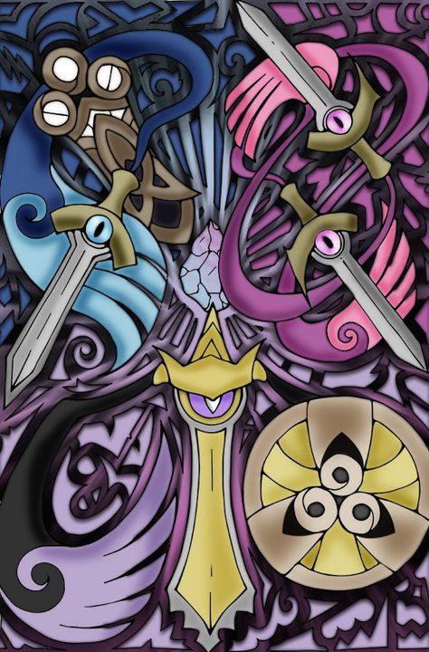 Honedge! Doublade! Aegislash! by efeitostark on DeviantArt Aegislash Pokemon, Ghost Pokemon, Pikachu Art, Ghost Type, Video Game Anime, Cute Pokemon Pictures, Pokemon Pokedex, Pokemon Images, Pokemon Comics