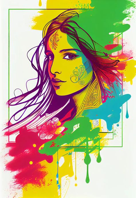 Free Holi Girl Background Holi Girl, Holi Girls, Holi Festival Of Colours, Festival Of Colors, Celebration Background, Girl Background, Face Graphic, Holi Festival, Color Festival