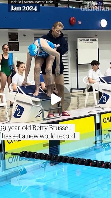 Guardian Sport on Instagram: "By the time an exhausted Betty Brussel finally swims to the finish and pulls herself from the pool, an Olympic athlete could have covered the same distance at least three times. But the 99-year-old Canadian’s quiet determination has led her to shatter world records and transformed her into an unlikely celebrity within the amateur swim community. At a weekend swim meet in the British Columbia city of Saanich, Brussel broke the existing world record in the 400-metre freestyle, knocking nearly four minutes off the previous standard in the 100- to 104-year-old age class. She repeated her record-breaking performances in 50-metre backstroke and the 50-metre breaststroke that same day. 'When I’m racing, I don’t think about anything. Nothing. I just count the laps, Female Swimmers, Swimmers Life, Best Swimmer, Columbia City, Swimming Classes, Swim Meet, Olympic Athletes, World Record, World Records