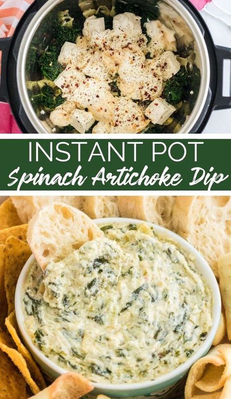 Instant Pot Spinach Artichoke Dip is a magical combination of earthy and wholesome flavors, brought together with a creamy, cheesy mixture. Instant Pot Spinach Artichoke Dip, Spinach Dip Applebees, Instant Pot Spinach, Healthy Spinach Artichoke Dip, Best Spinach Dip, Spinach Artichoke Dip Recipe, Glutenfree Recipe, Spinach Dip Recipe, Artichoke Dip Recipe