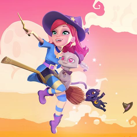 Bubble witch saga Girly Character, Bubble Witch, Bubble Games, Witch Characters, Witch Costumes, Art Games, Kings Game, Witching Hour, Witch Art