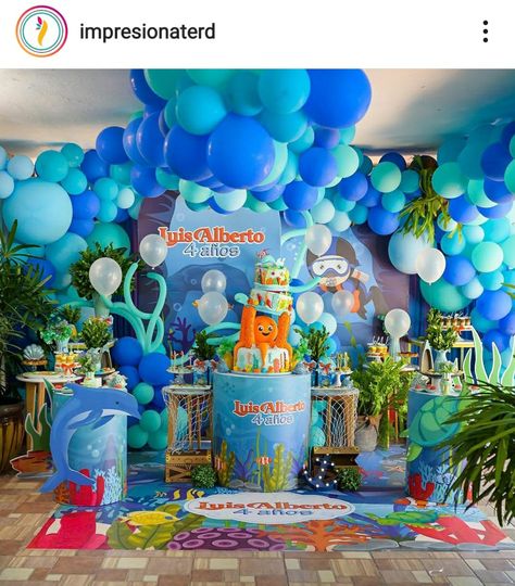 Aquarium Theme 1st Birthday Party, Aquarium Birthday Theme, Marine Biology Birthday Party, Underwater Birthday Party Decorations, Aquarium 1st Birthday Party, Aquarium Theme Birthday Party, Underwater Theme Birthday Party, Underwater Birthday Theme, Underwater Party Decorations