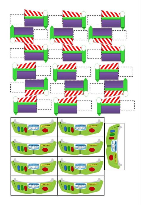 Buzz Lightyear Goody Bags, Buzz Lightyear Party Ideas, Toy Story Candy Table, Toy Story Candy Bags, Toy Story Printables Free, Toy Story Diy Decorations, Toy Story Centerpieces Diy, Toy Story Candy Table Ideas, Buzz Lightyear Party Decorations