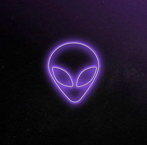 Neon alien purple for my room or office Purple Alien Aesthetic, Jack Nails, Alien Wallpaper, Neon Alien, Neon Art Painting, Purple Alien, Neon Tattoo, Neon Love, Purple Icon