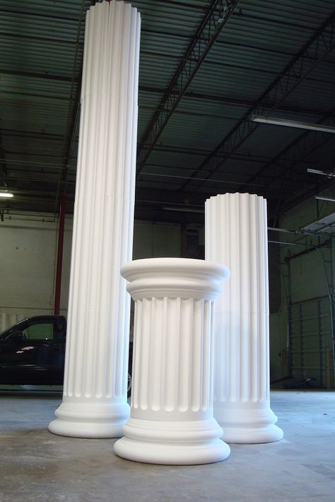 Foam columns for a TV show set Column Decoration, Styrofoam Art, Tv Set Design, Greek Columns, Porch Columns, Tv Set, Diy Storage Cabinets, Wood Furniture Diy, Diy Storage Furniture