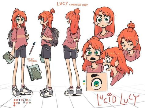 Short Character Design, Lucid Lucy, Short Drawing, Animation Character Design, 심플한 그림, 동화 삽화, Cartoon Style Drawing, Art Mignon, Different Poses