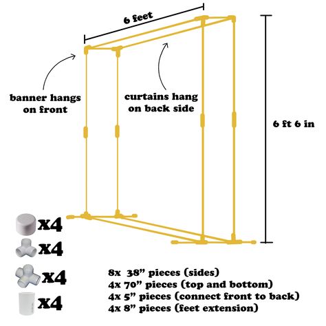 DIY PVC backdrop frame Diy Pvc Pipe Backdrop, Pvc Backdrop Stand, Diy Fotokabine, Diy Backdrop Stand, Pvc Backdrop, Decoration Evenementielle, Backdrop Frame, Diy Wedding Backdrop, Dekor Diy