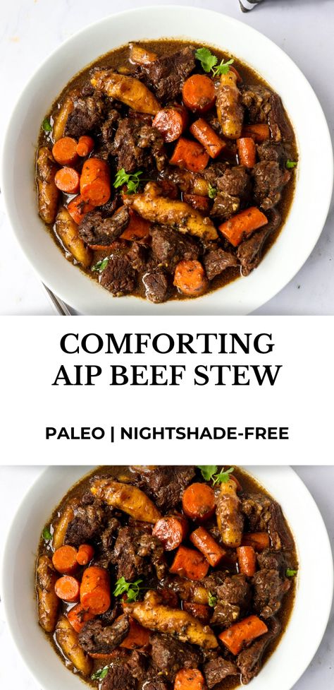 Aip Dinner Recipes Beef, Aip Beef Stir Fry, Aip Beef Stew Crockpot, Aip Beef Chuck Roast, Aip Shepards Pie, Paleo Meals For One, Essen, Aip Stew Recipes, Aip Beef Stew Instant Pot