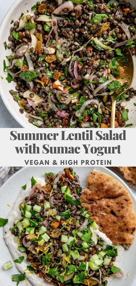 Yogurt Spread, High Protein Salads, 2023 Food, Gluten Free Wraps, Plant Based Yogurt, Protein Salad, Dried Lentils, Light Salad, Vegan Salad Recipes