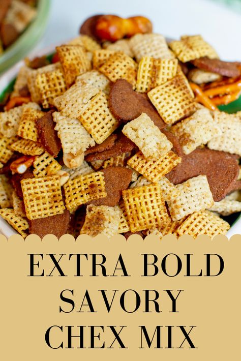 The Best Extra Bold Savory Chex Mix Recipe — Tiaras & Tantrums Bold Chex Mix Recipe, Savory Chex Mix Recipes, Savory Chex, Savory Chex Mix, Chex Mix Original, Chex Mix Recipes Original, Original Chex, Party Mix Recipe, Puppy Chow Chex Mix Recipe