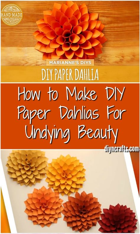 How to Make DIY Paper Dahlias For Undying Beauty {Video tutorial} Paper Flower Wreaths, Paper Dahlia, Autumn Paper, Paper Flower Crafts, Paper Flower Bouquet, Paper Flowers Craft, Dahlia Flower, Craft Tutorial, Paper Flowers Diy