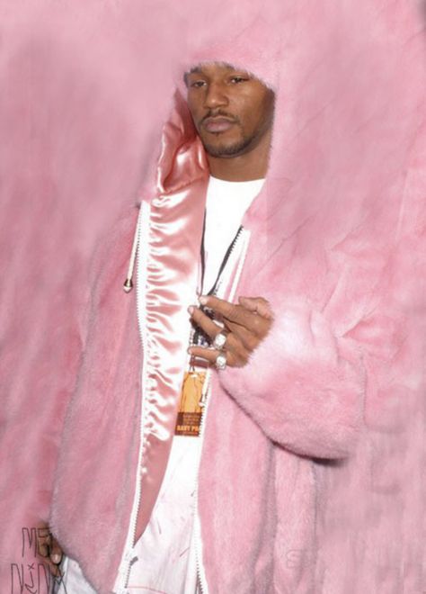 Killa Cam, Pink Fur Jacket, Cam Ron, Pink Fur Coat, Jacket Store, Hooded Denim Jacket, Pink Fur, Pink Jacket, Brown Jacket