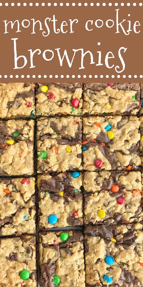 Milk Chocolate Brownies, Monster Cookie Dough, Chewy Chocolate Brownies, Cookie Brownies, Brownie Mix Cookies, Cookie Dough Brownies, Chocolate Brownie Cookies, Monster Cookie, Cookie Brownie Recipe