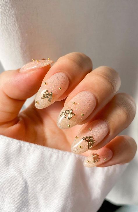 Turkey Nails, Wedding Day Nails, Natural Nail Art, Beauty Hacks Nails, Butterfly Nail Art, Nails 2022, Simple Gel Nails, French Acrylic Nails, Wedding Nails For Bride