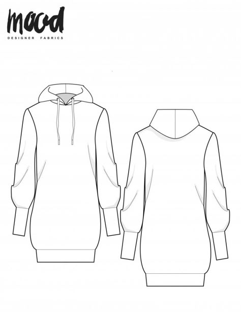 Sweatshirt Dress Sewing Pattern, Hoodie Dress Pattern, Sweatshirt Dress Pattern, Loungewear Sewing Patterns, Mood Dress Pattern, Free Winter Sewing Patterns, Sweatshirt Sewing Pattern Free, Free Womens Clothing Sewing Patterns, Mood Fabrics Free Pattern