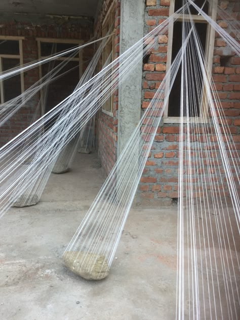 Yarn Art Installation, Site Specific Installation, Rug Art Installation, Site Specific Sculpture, Site Specific Art Installation, Weaving Installation, Thread Art Installation, Yarn Installation, Large Installation