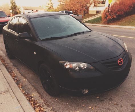 2005 Mazda3 matte black Mazda 3 2005, Mazda 3, Mazda, Matte Black, Apartment, Cars, Vehicles, Quick Saves, Black