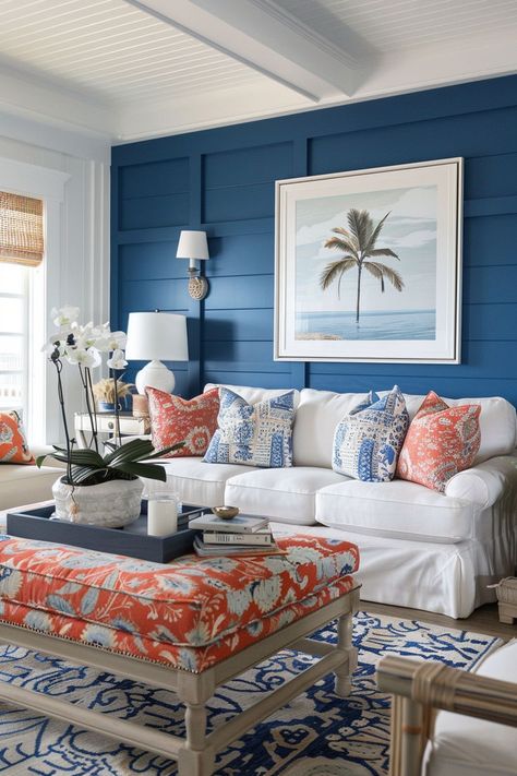 Explore 27 stunning coastal living room ideas. Elevate your decor with these chic and breezy designs. Click to see more and save the pin for later! Coastal Living Room Decor, Home Refresh, Living Room Decor On A Budget, Coastal Decorating Living Room, Beach House Wall Decor, Living Room Decor Colors, Decor Elements, Welcome Aboard, Home Makeover