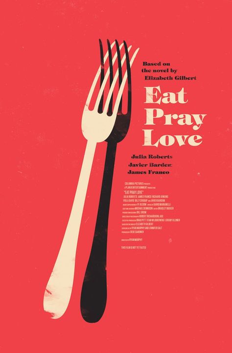 Eat Pray Love (2010) Eat Pray Love Book Cover, Eat Pray Love Movie Poster, Valentine Poster Graphics, Eat Poster, Olly Moss, Valentine Poster, Minimalist Movie Poster, Eat Pray, Eat Pray Love