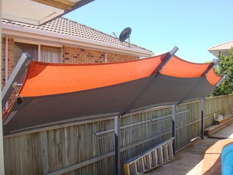 Image result for custom sail shades side grommets Privacy Shades Outdoor, Backyard Curtains, Yard Privacy, Privacy Ideas, Pool Shade, Pergola Pictures, Privacy Shades, Patio Privacy, Backyard Shade