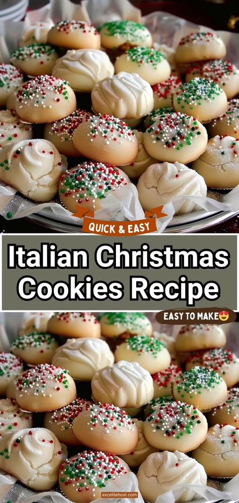 Italian Christmas Cookies are delicious cake-like cookies with a hint of anise and sweet sugar glaze. This easy cookie recipe is great to serve any time of the year. Italian Christmas Cookie Recipes, Italian Wedding Cookies, Anise Cookies, Italian Christmas Cookies, Baked Recipes, Italian Cookie Recipes, Delicious Christmas Cookies, Italian Recipes Dessert, Christmas Cookie Recipes